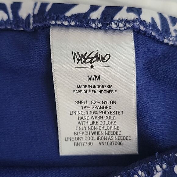 Mossimo swimsuit bottom seperates blue & white leaf print Women's Size M - Picture 3 of 5